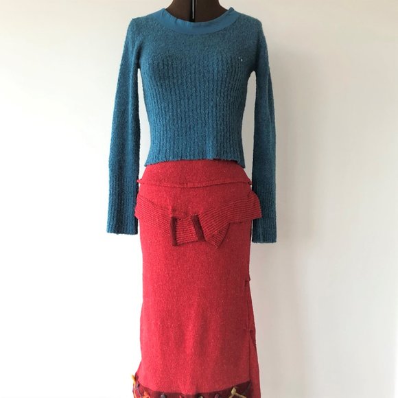Blue Boucle Knit Sweater - Picture 7 of 7